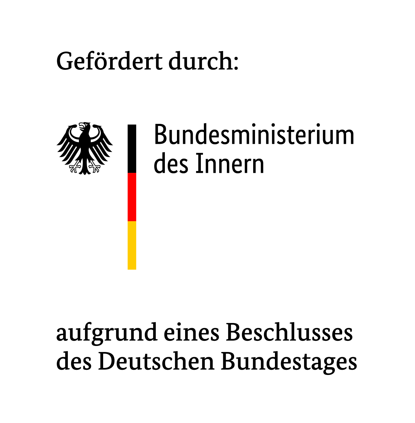 Logo: gefürdert durch: Bundesministerium des Innern, für Bau und Heimat