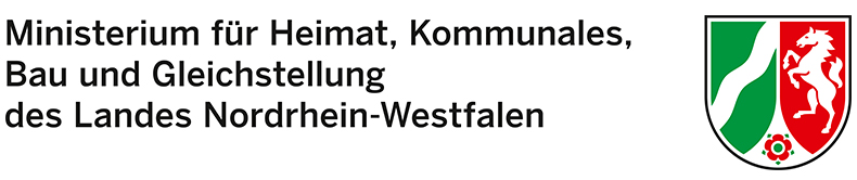 Logo: Ministerium für Heimat, Kommunales, Bau und Gleichstellung des Landes Nordrhein-Westfalen